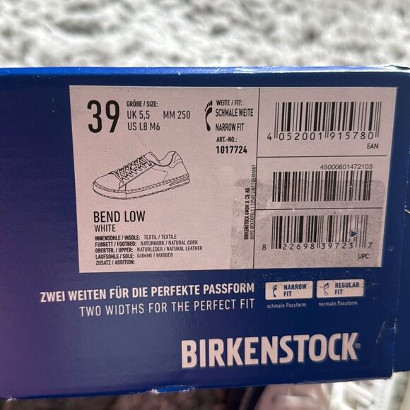 Birkenstock Bend Low White Leather Shoe Size EU 39 Narrow Fit - Picture 11 of 11